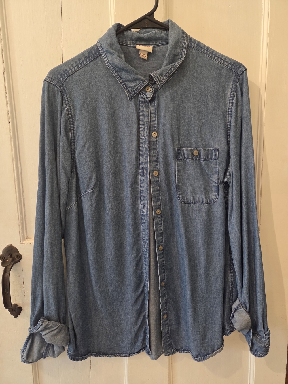 Merona Light Blue Denim Button-Up Shirt